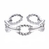 304 Stainless Steel Oval Wrap Open Cuff Ring RJEW-T023-18P-1