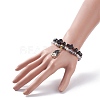 2Pcs 2 Style Halloween Alloy Enamel Charm Bracelets Set with Skull Cross BJEW-JB08006-4