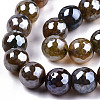 Electroplate Natural Agate Beads Strands G-T131-55-31-3