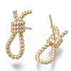 Brass Stud Earrings X-KK-S348-455-NF-1
