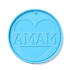 DIY Mother's Day Theme Flat Round Pendant Silicone Molds LS-SIMO-H010-02B-2