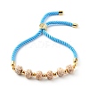Natural Moon and Star Xingyue Bodhi Beads Nylon Cord Slide Bracelets BJEW-JB06338-2