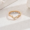 Shiny Brass LOVE Ring with Cubic Zirconia for Women Casual Holiday OT5986-1-1