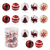 Beadthoven 100Pcs 5 Style Christmas Themed Dyed Natural Wooden Beads WOOD-BT0001-07-2
