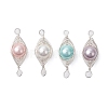 Copper Wire Wrapped Shell Pearl Connector Charms PALLOY-JF03114-2