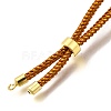 Braided Cotton Cord Slider Bracelet Making MAK-R001-01G-12-3