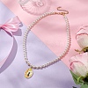 White Glass Pearl Beaded Necklaces NJEW-JN04652-04-2