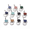 Natural & Synthetic Mixed Gemstone Kitten Pendants G-L512-R-2