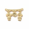 Rack Plating Brass Micro Pave Clear Cubic Zirconia Heart Connector Charms KK-G456-01G-01-2