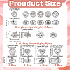 48Pcs 12 Colors 1-Hole Alloy Rhinestone Shank Buttons BUTT-GA0001-43P-2