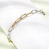 4MM Two Tone 304 Stainless Steel Textured Paperclip Chain Bracelets for Man and Women SA-CBAB767-11GP-3