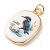 Golden Tone Brass Enamel Pendants KK-CBADFD5-03G-C-2