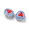 Heart Pattern Handmade Porcelain Enamel Beads PORC-G016-03M-3