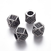 Brass Micro Pave Cubic Zirconia Beads ZIRC-L088-01A-B-1
