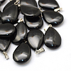 Teardrop Natural Obsidian Pendants G-Q368-28-1