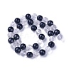 Natural Black Agate and Frosted Quartz Crystal Beads Strands G-I225-01-8mm-2