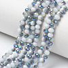 Electroplate Opaque Solid Color Glass Beads Strands EGLA-A034-P8mm-I10-1