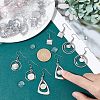 Unicraftale 12 Pairs 4 Style Glass Blank Dome Dangle Earrings EJEW-UN0002-21-2