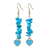 Natural & Synthetic Mixed Gemstone Chips Dangle Earrings EJEW-JE05645-4