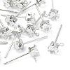 SHEGRACE Brass Clear Cubic Zirconia Square Stud Earring Findings XGR0103P-115P-1