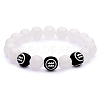 Natural White Jade Round Beaded Stretch Bracelet BJEW-SW00077-12-1