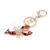 Lobster Alloy Rhinestone Pendant Decoration Keychains KEYC-B019-04-2