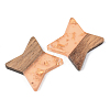 Transparent Resin & Walnut Wood Pendants RESI-S389-011A-B-3