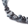 Natural Snowflake Obsidian Chip Beads Bracelet for Girl Women BJEW-JB06748-05-5