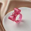 Bowknot Resin Cuff Rings for Women FS-WG62775-06-1