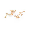 Brass Birth Flower Connector Charms KK-S364-231-2