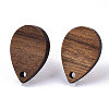 Walnut Wood Stud Earring Findings X-MAK-N033-007-2