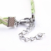 Unisex Waxed Cotton Cord Bracelets BJEW-JB05140-03-3