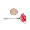 Glass Braided Bead Flower Lapel Pin JEWB-TA00003-3