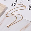 304 Stainless Steel Round Ball Pendant Necklace with Rolo Chains for Men Women NJEW-JN03845-03-3