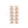 Rack Plating Brass Micro Pave Clear Cubic Zirconia Links Connectors KK-T060-36-RS-2