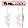 ANATTASOUL 3 Pairs 3 Colors Cloth Flower Cluster Dangle Stud Earrings EJEW-AN0002-04-2