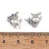 SHEGRACE Brass Colorful Cubic Zirconia Charms XGRQ3P154-591P-3
