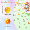 100Pcs Two-tone Opaque Spray Painted Glass Beads GLAA-CJ0002-94-2