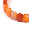 Dyed & Heated Natural Agate Oval Beaded Stretch Bracelet G-E010-01-28-2