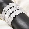 Natural Quartz Crystal Beaded Stretch Bracelets for Women Men BJEW-D461-02H-1