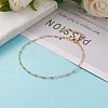 Faceted Round Natural Gemstone Beaded Anklets AJEW-AN00360-5