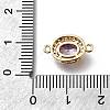 Brass Purple Cubic Zirconia Oval Connector Charms X-KK-D312-08G-3