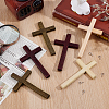 6Pcs 3 Colors Wood Cross Wall Decoration DJEW-ME0001-09-5