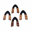 Opaque Resin & Walnut Wood Pendants RESI-N025-029-B-2