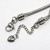 304 Stainless Steel European Round Snake Chains Bracelets STAS-J015-05-3