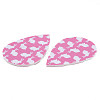 PU Leather Big Teardrop with Bunny Pendants FIND-T058-A44-2
