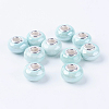 Rondelle Turquoise Handmade Porcelain Large Hole European Beads X-OPDL-G001-1-1
