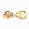 Brass Micro Pave Clear Cubic Zirconia Charms ZIRC-S068-034-NF-2