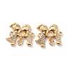 Brass Micro Pave Clear Cubic Zirconia Links Connectors ZIRC-Z018-16G-1