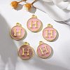 Golden Plated Alloy Enamel Charms ENAM-S118-07H-5